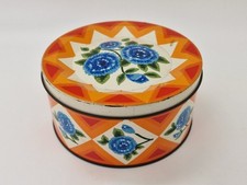 Vintage Mackintosh's Quality Street Small Tin - Orange with Blue Flowers