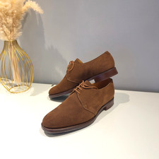 Crockett & Jones 'Dartmouth' Brown Suede Calf UK 8.5 EU 42.5 Derby Shoes VGC