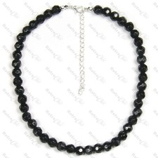 JET FACETED GLASS BEAD gothic