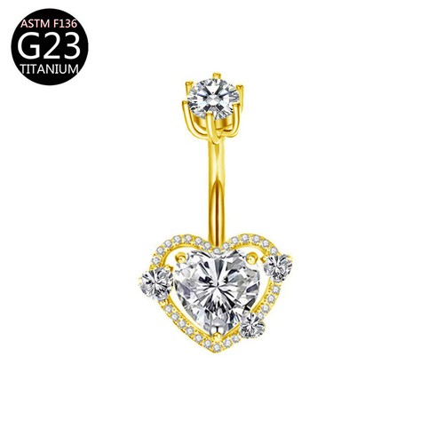 Titanium heart zircon - zircon, navel