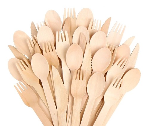 Mixed wooden cutlery set - wooden,