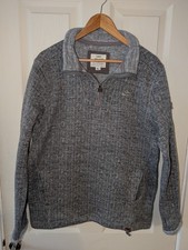Weird Fish 1/4 Zip Fleece Size Large Mens Grey Polyester