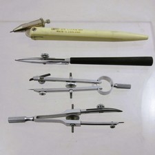 4 x technical drawing instruments Ruling Pen , compass