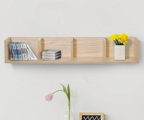 Beige pine wood storage - cd,