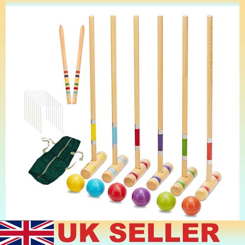 Portable six player - player, croquet