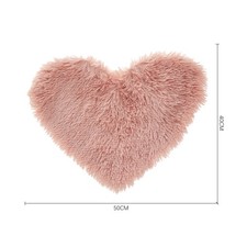 Cuddly Heart Cushion Fur Fleece Cushion Fluffy Soft Home for Sofa Bed Throws NEW