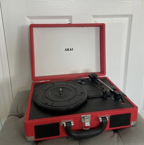 Akai red record player - record,