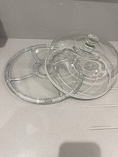 Glass Cake Dome with Divided