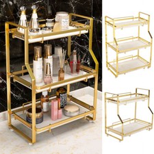 Luxury 3 Tiers Cosmetic Storage Box Rack Makeup Organizer Perfume Display Stand