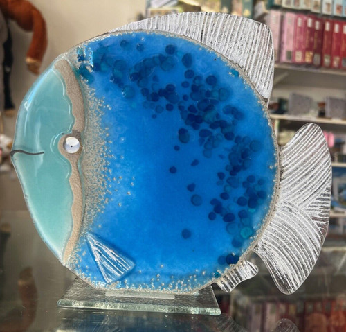 Fused glass ornament fish - ornament,
