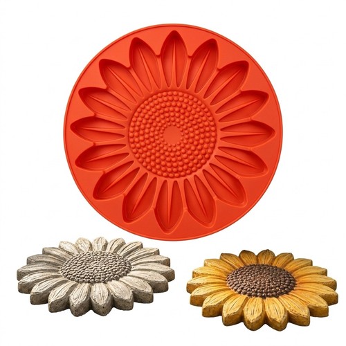 Sunflower stepping stone mold - sunflower,