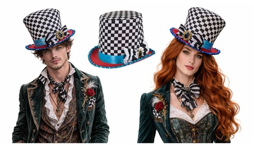 Adults mad hatter checkered - adults,