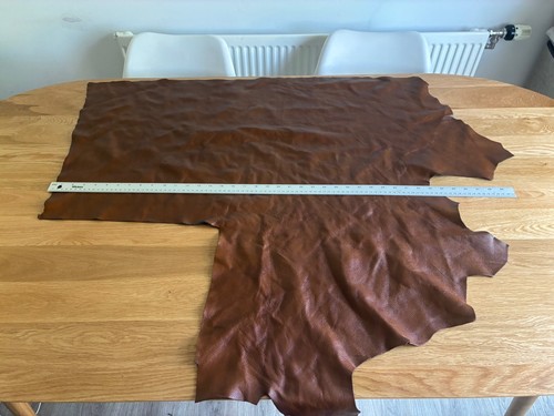 Brown leather cowhide piece - brown,