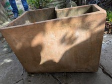 Pair Vintage Italian Modernist  Terracotta Garden Planters 53 x 33 x 35 cm