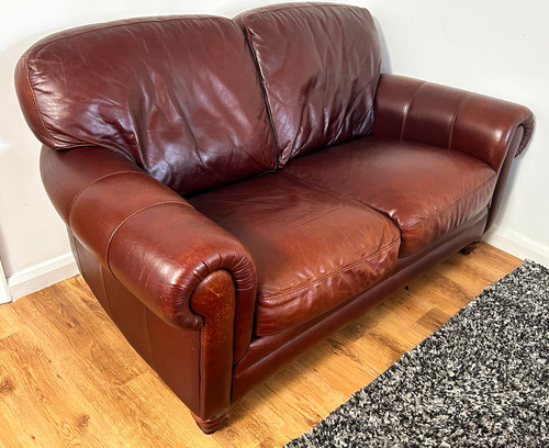 Brown leather seater sofa - leather,