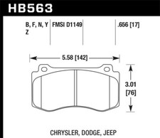 Hawk 2005-2014 fits Chrysler 300 C SRT8 6.1 HPS 5.0 Front Brake Pads HB563B.656