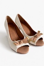 Wallis Cream Peep Toe Heels
