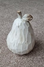White Wooden Pear ornament -