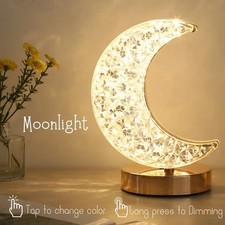 Bedroom Crystal Touch Dimming Night Light USB Bedside LED Ambient Moonlight Lamp