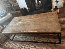 loaf reclaimed wood and metal coffee table