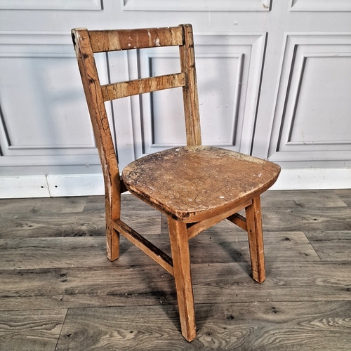 Vintage wooden school - wooden, chair