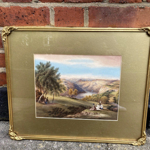 Framed glazed watercolour - framed,