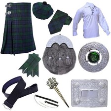 Scottish Kilt 11pices set of Highland Outfit