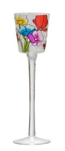 Pair ofhand painted - pair, stemmed