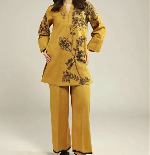 Khaadi floral threadwork kurta - threadwork,