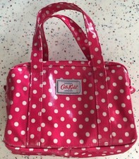 Cath Kidston Kids Polka Dot Box Bag Oilcloth Magenta Pink White Spots Handbag