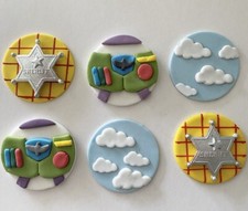 6 Toy Story Inspired Cupcake Toppers Edible Buzz Lightyear Woody Birthday Cake