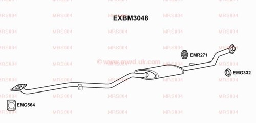 Exbm3048 exhaust centre box - exbm3048,
