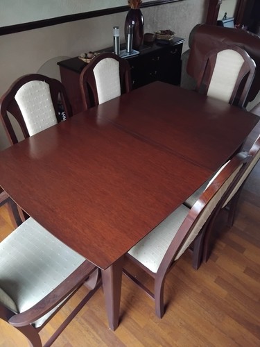 Extendable mahogany table with - extendable,
