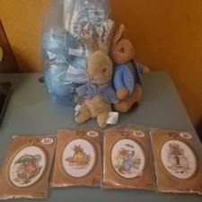Beatrix Potter cross stitch kits x4 Peter Rabbit plushes Junk Journal folio more