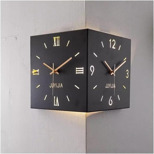 Double sided corner wall - corner, clock