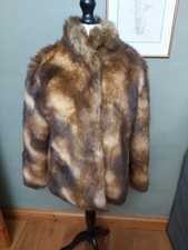 RONIT ZILKHA FAUX FUR JACKET WITH POCKETS  SIZE UK14-16