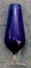 Cobalt Blue Designer Vase On Stand Beautiful Shape Old Collectable DEAL
