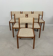 6x J.L Møller Danish Teak & Wool Dining Chairs