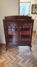 Antique china display cabinet wood and glass