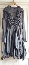 Rare All Saints Iosif Dress UK10 Silk Sheer Asymmetrical Parachute Grey 2008