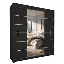 Modern 2 &3 Mirror Sliding Doors wardrobes 3 sizes , 3 colours  - Lisbon