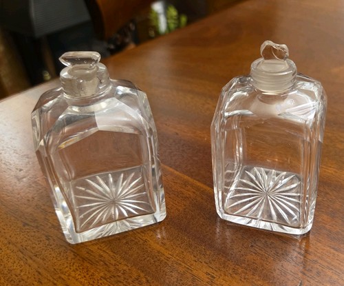 Pair cut glass perfume - of,
