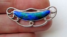 ART NOUVEAU CHARLES HORNER 1909 SOLID SILVER & ENAMEL BROOCH LIBERTY & CO STYLE