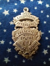 Rare VTG Sunday School Exceptional Attendance  Medal (A390)