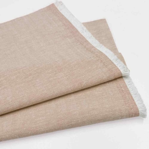 Linen cotton herringbone - linen,