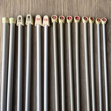 7 x Pairs Vintage Knitting Needles Size 9 - 5mm 35cm Chunky + Super Chunky Yarn