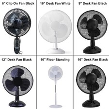 6'' 9'' 12'' 16'' Pedestal Oscillating Stand Fan Desk 2/3 Speed Fan Home office
