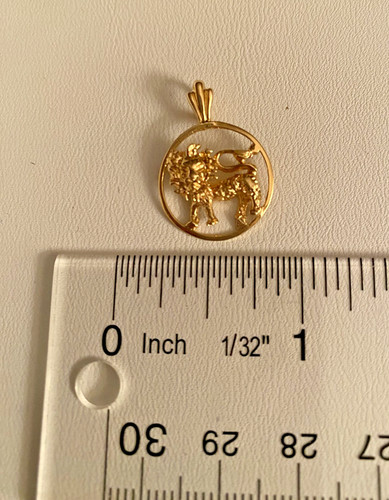 Gold 14kt pendant lion - 14kt,