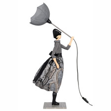 85cm Grey Lamp Windswept Lady