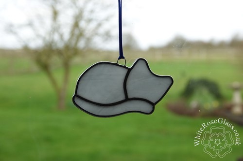 Stained glass small - small, grey/white